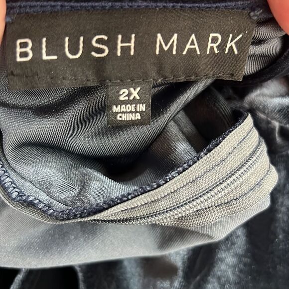 Blush Mark Dreaming of You French Blue Velvet Maxi Dress size 2X - Picture 14 of 16